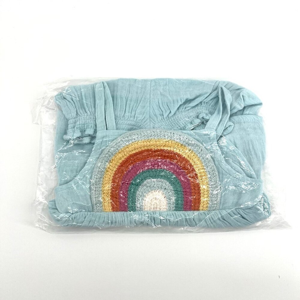 Old Navy 2 Piece Toddler Top + Shorts Set Blue Rainbow Sleeveless 12-18 months - Picture 2 of 3